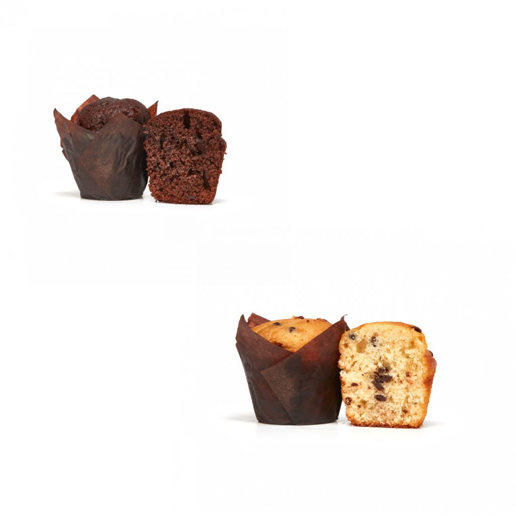 MINI MUFFIN CHOCOLATE/VAINILLA 30GMS 1x48PZS